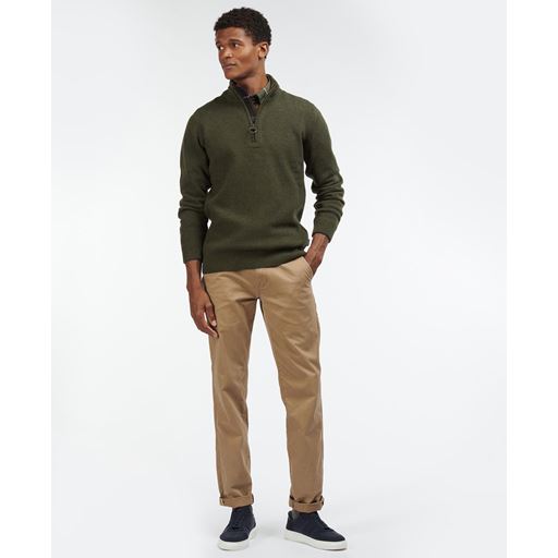 Barbour Holden Half Zip Striktrøje, Olive, M