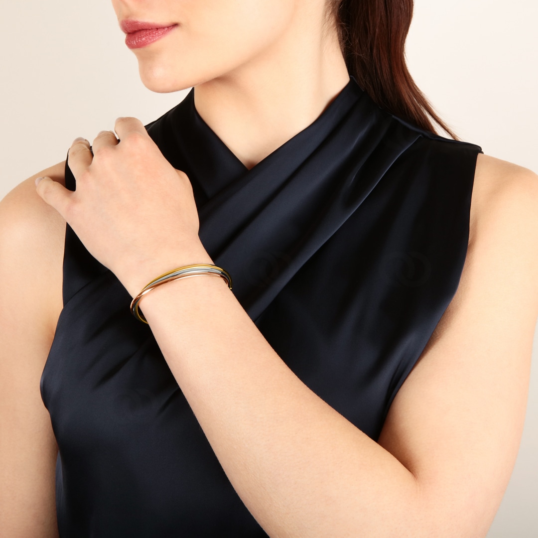 Armreif oval 750/18 K Tricolor verschweisst 48x58mm