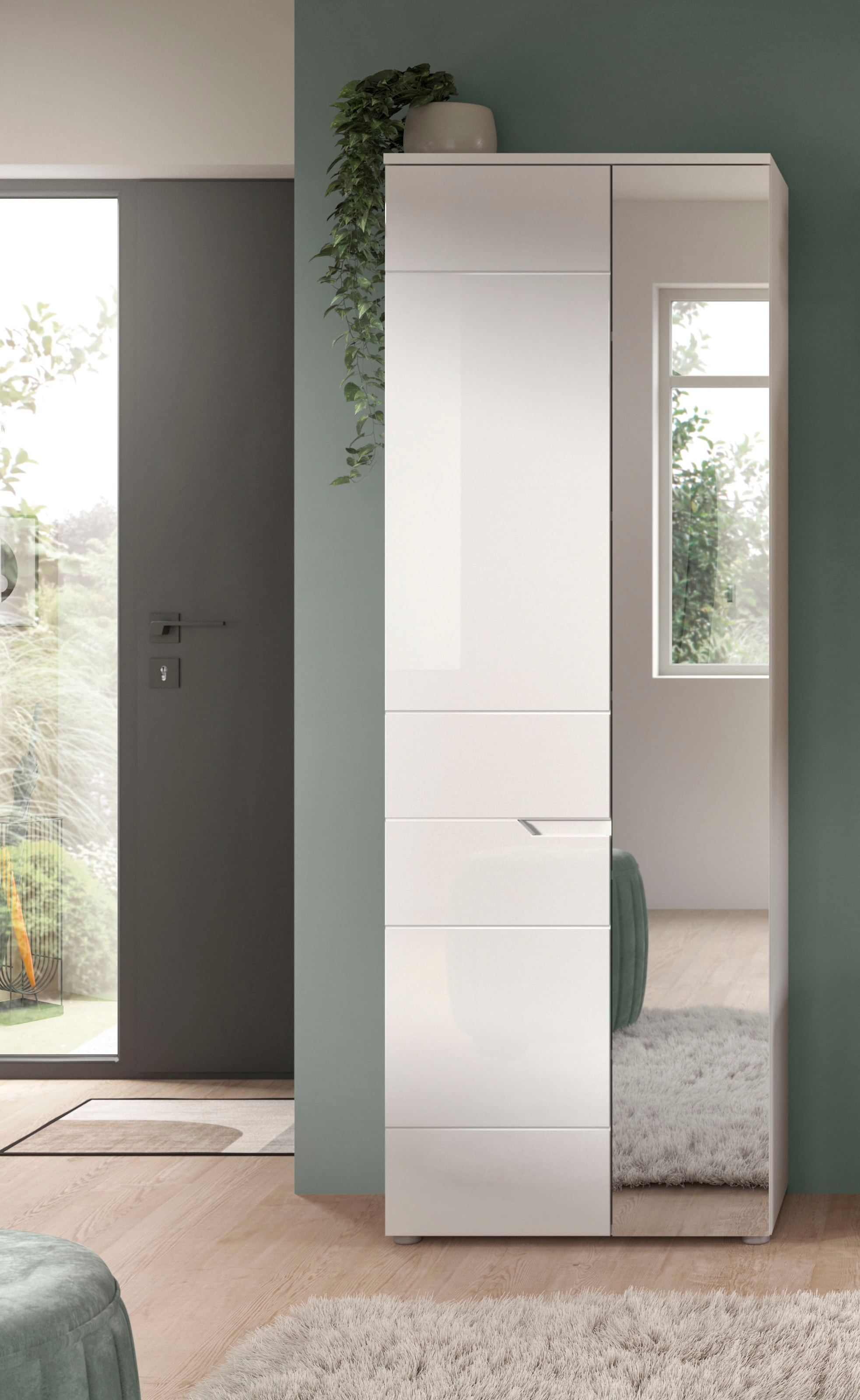 INOSIGN Garderobenschrank »CAPRI, Höhe 193cm, 2 Türen, Tür mit eingefasster Griffmulde,« Mehrzweckschrank, Universalschrank, Dielenschrank, Flurschrank