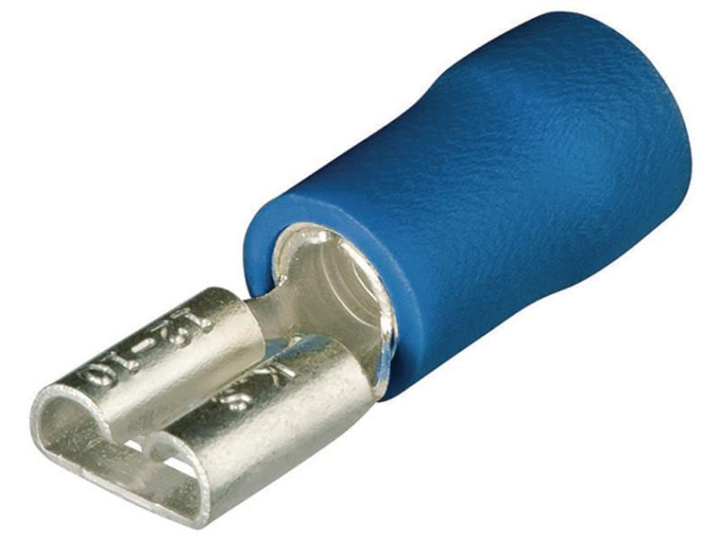 Knipex Flachsteckhülsen 6.3 x 0.8 mm Blau, 100 Stück Isolierte Flachsteckhülsen