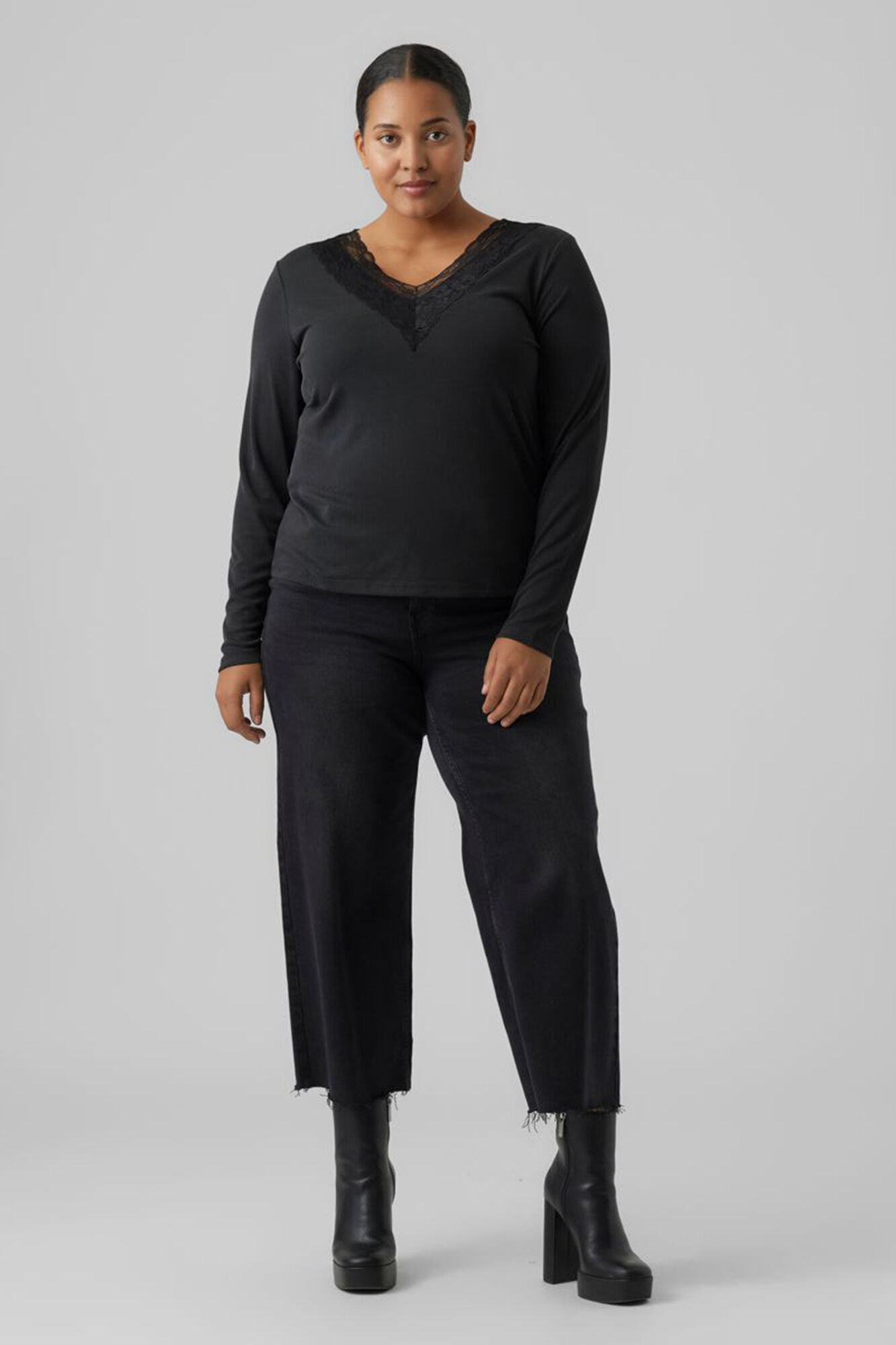 Camisa Curve Lace - Preta
