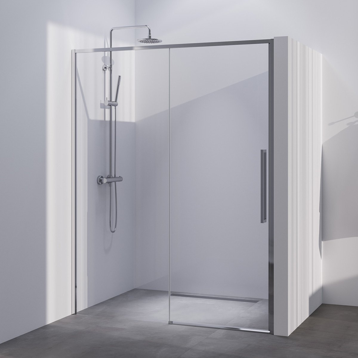 Brauer Season nisdeur met schuifdeur 140cm chroom