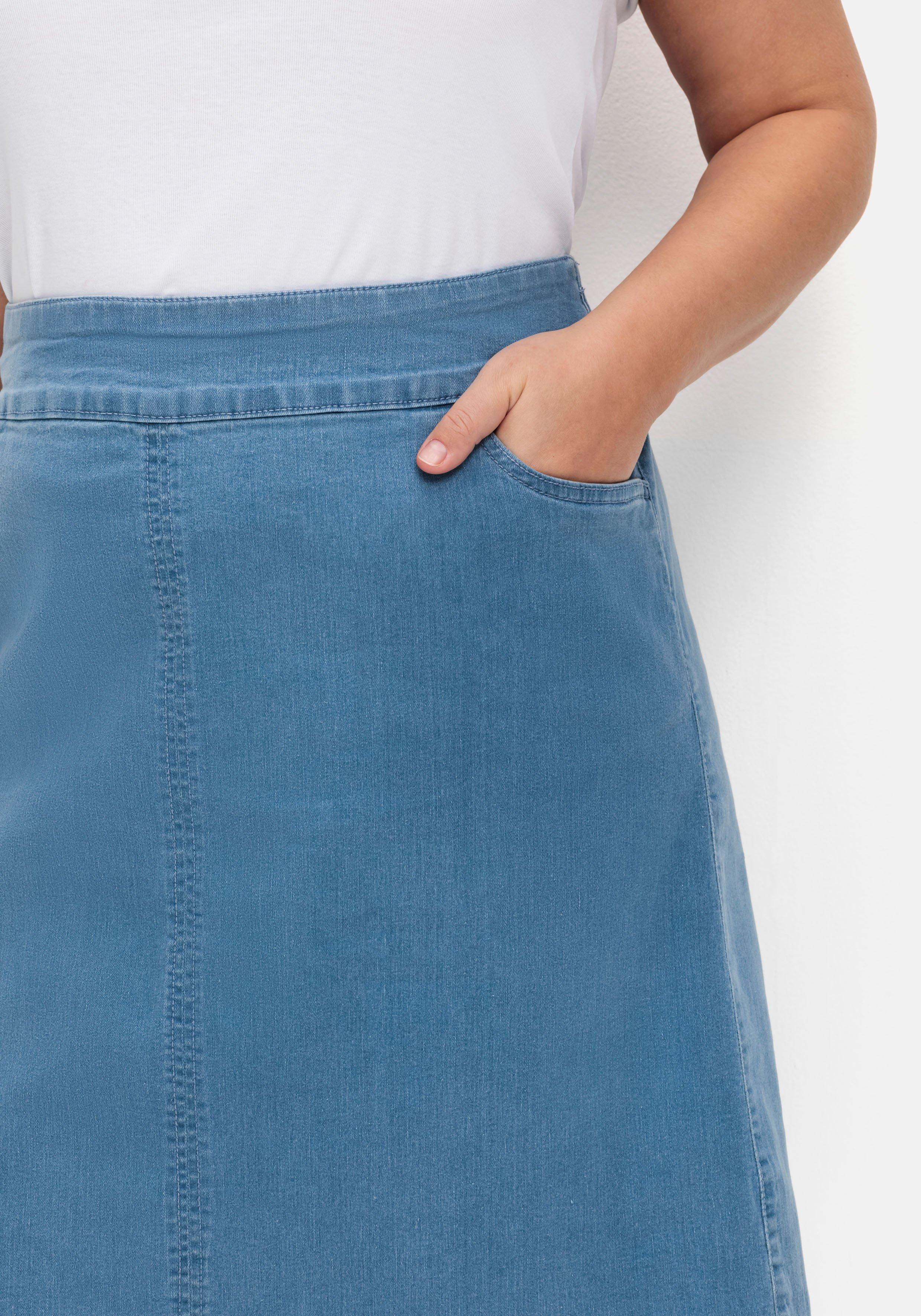 Jeansrock mit Taschen, in A-Linie