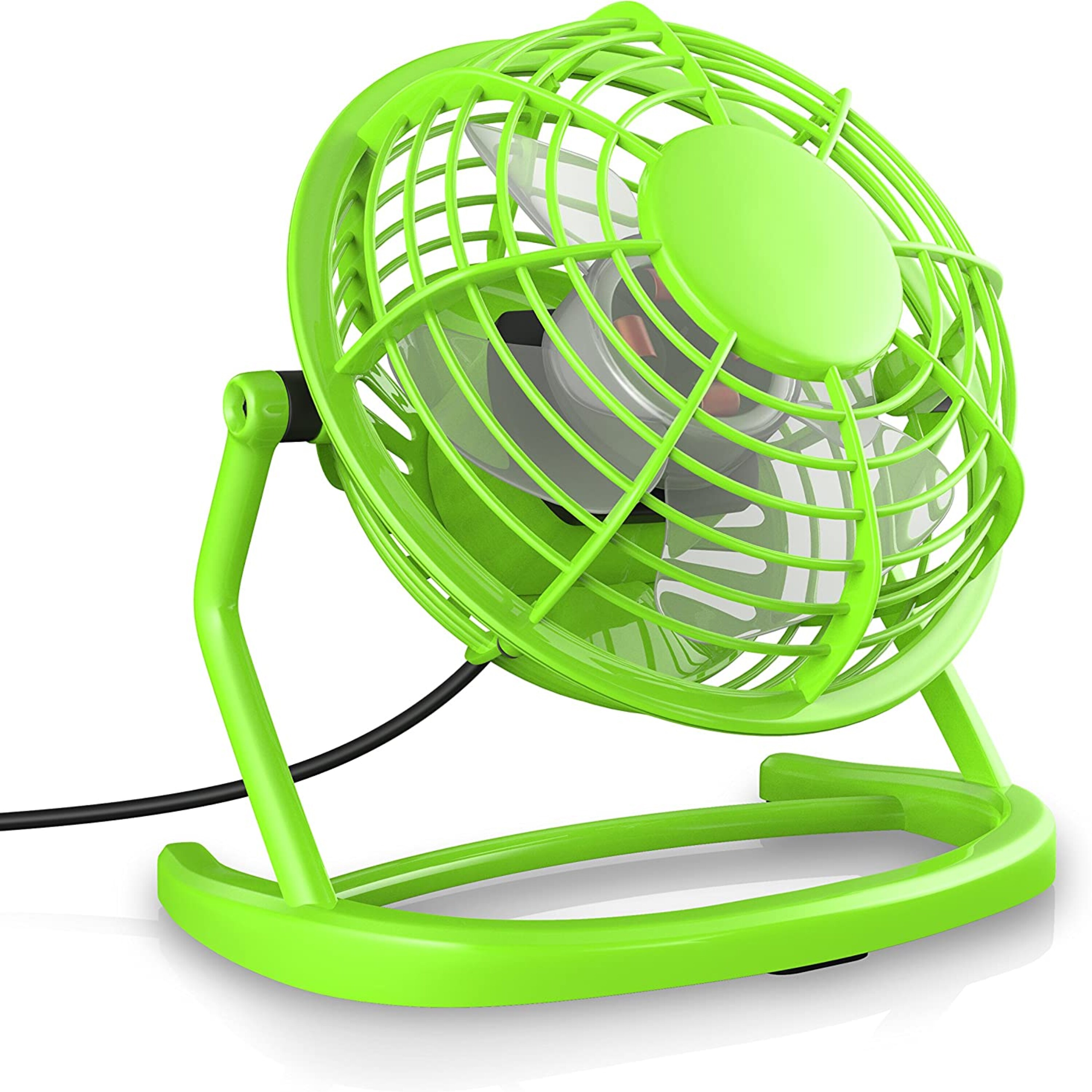 CSL Mini USB-Ventilator, Tischventilator neigbar, An/Aus-Schalter, optimal für den Schreibtisch, grün