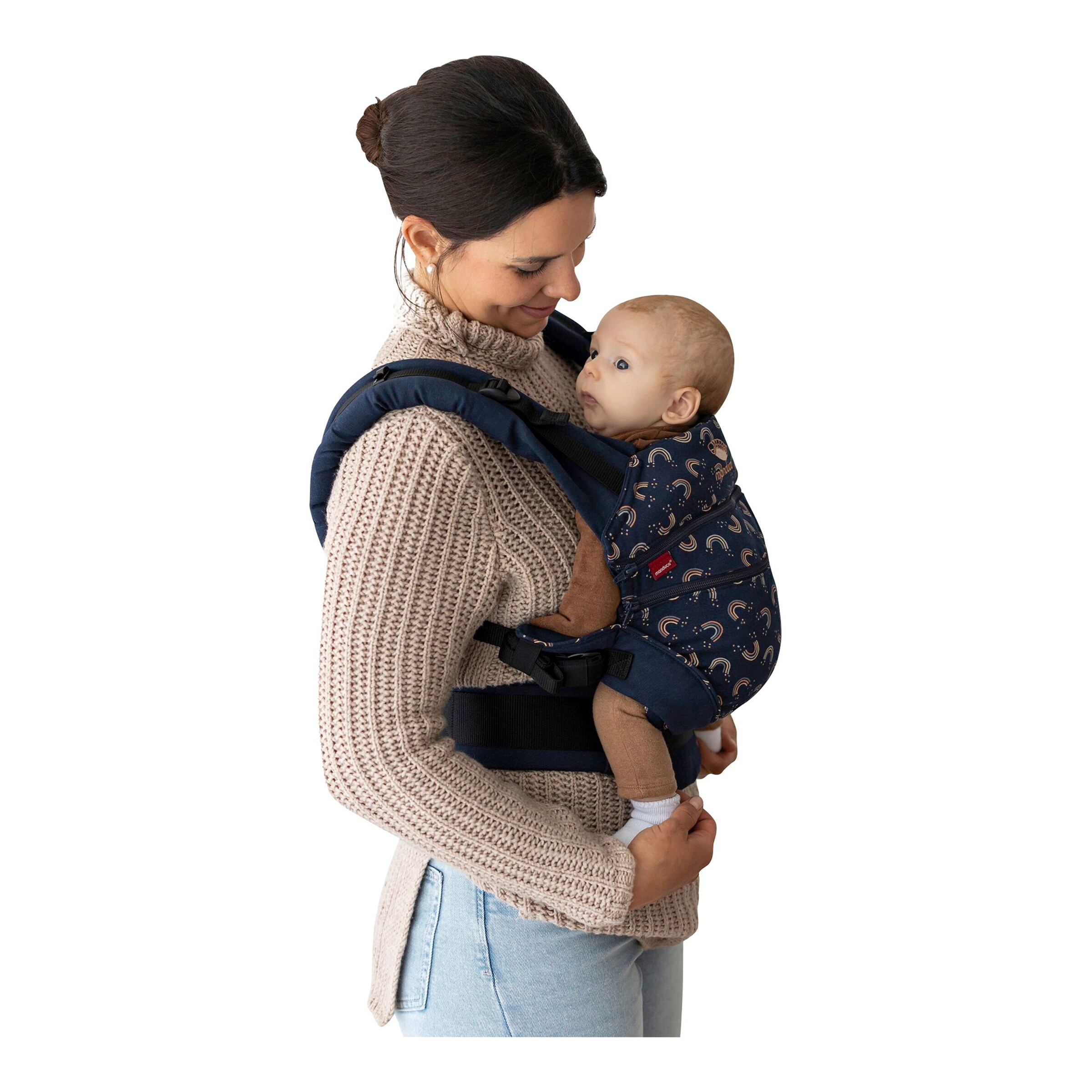 manduca® - XT Babytrage, 3 Tragepositionen, Limited Edition navy / print