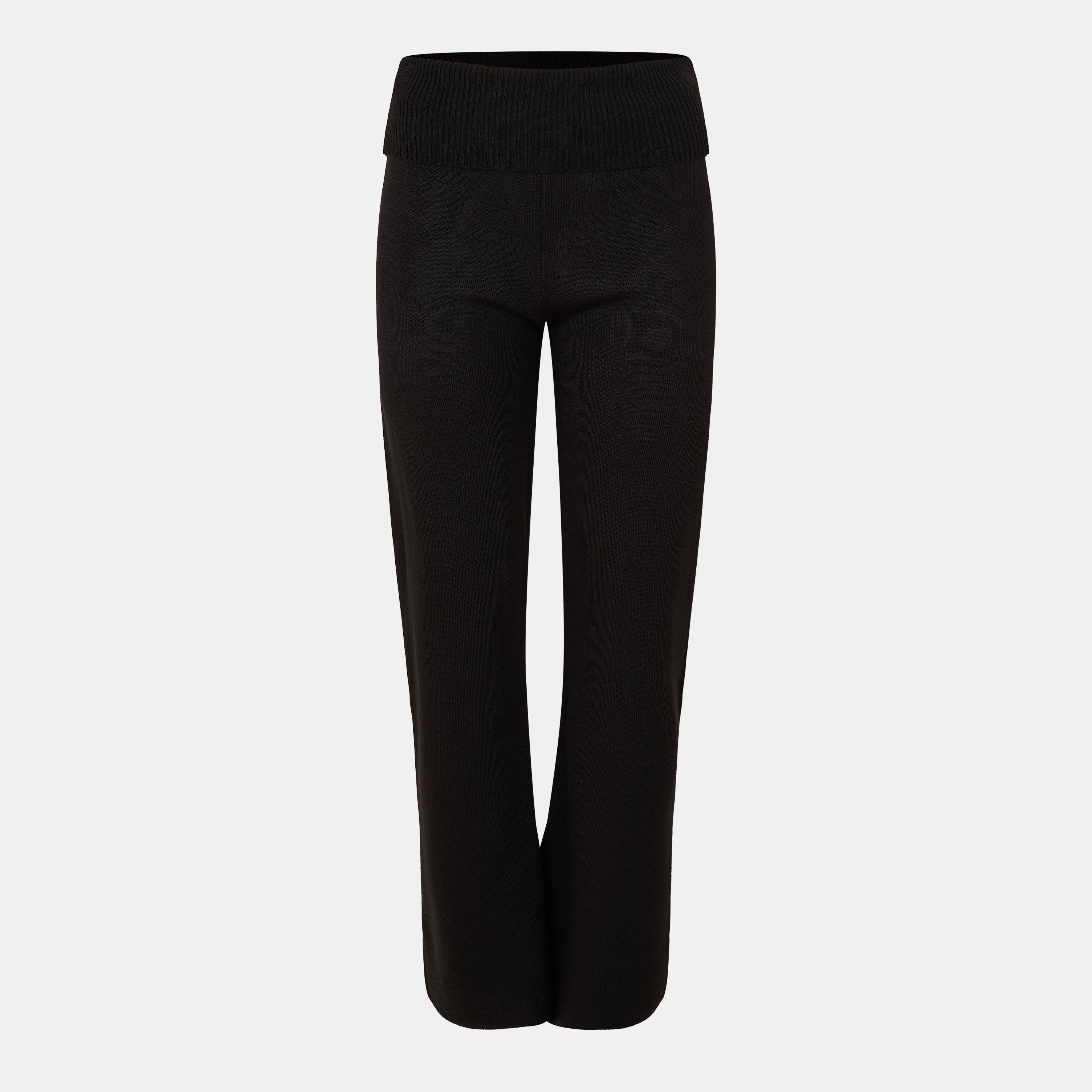 Missy Empire ME Knit Fold Over Waist Flare Trousers
