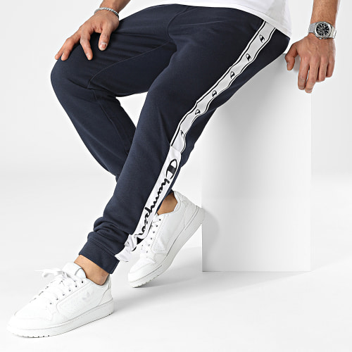 Pantalon Jogging A Bandes 218475 Bleu Marine