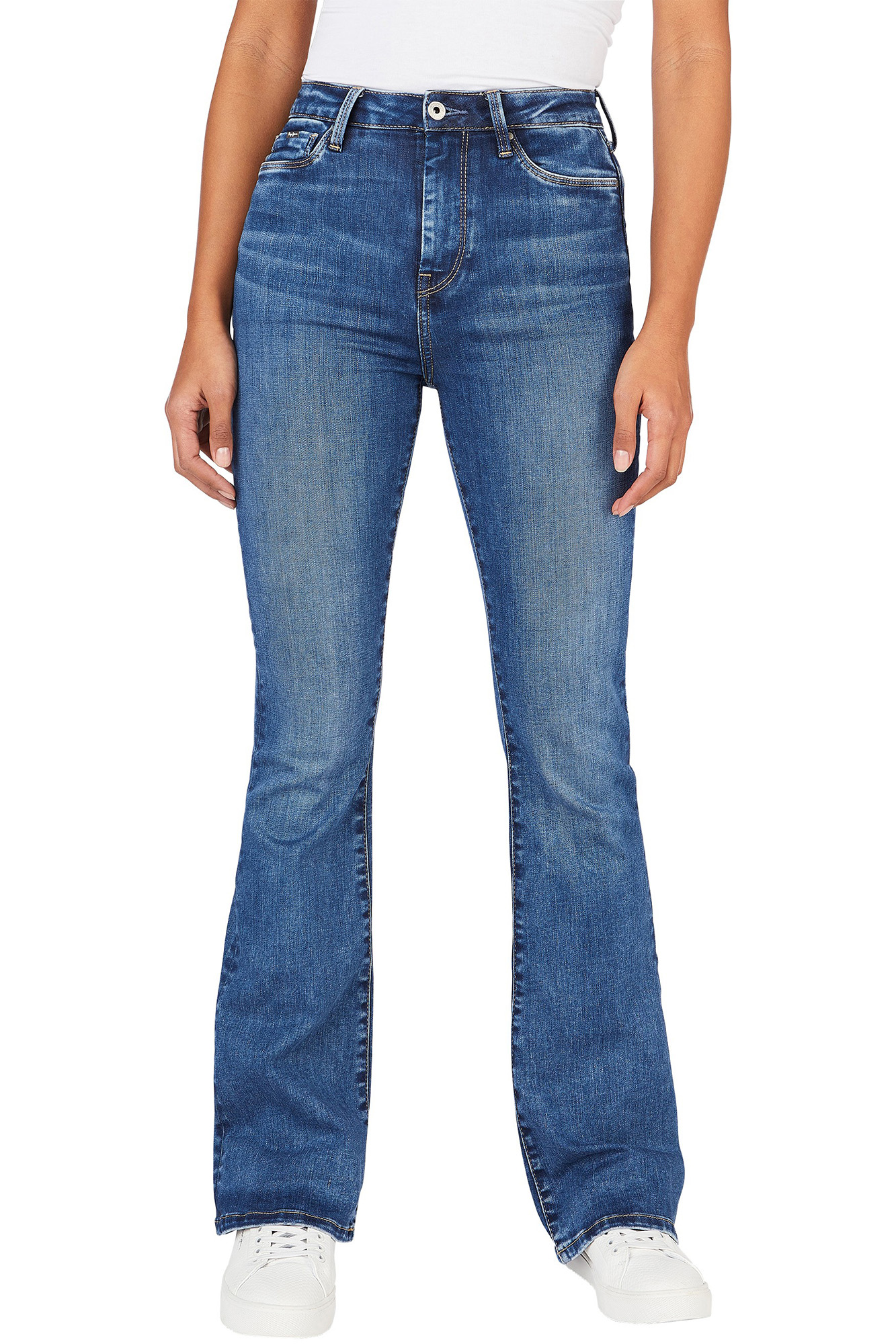 Calça jeans flare de cintura alta