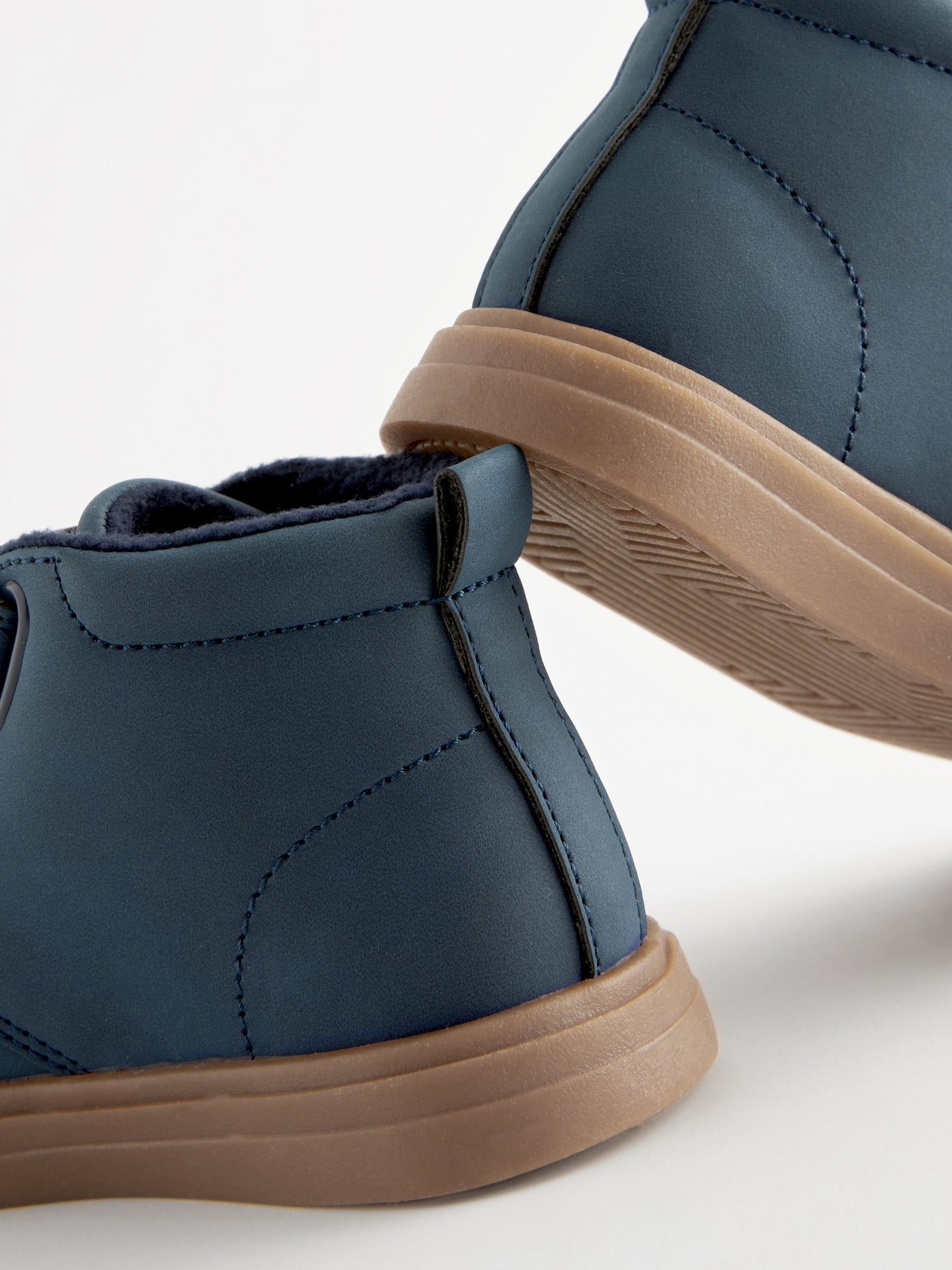 Donkerblauw - Laarsjes met klittenbandsluiting en warme voering