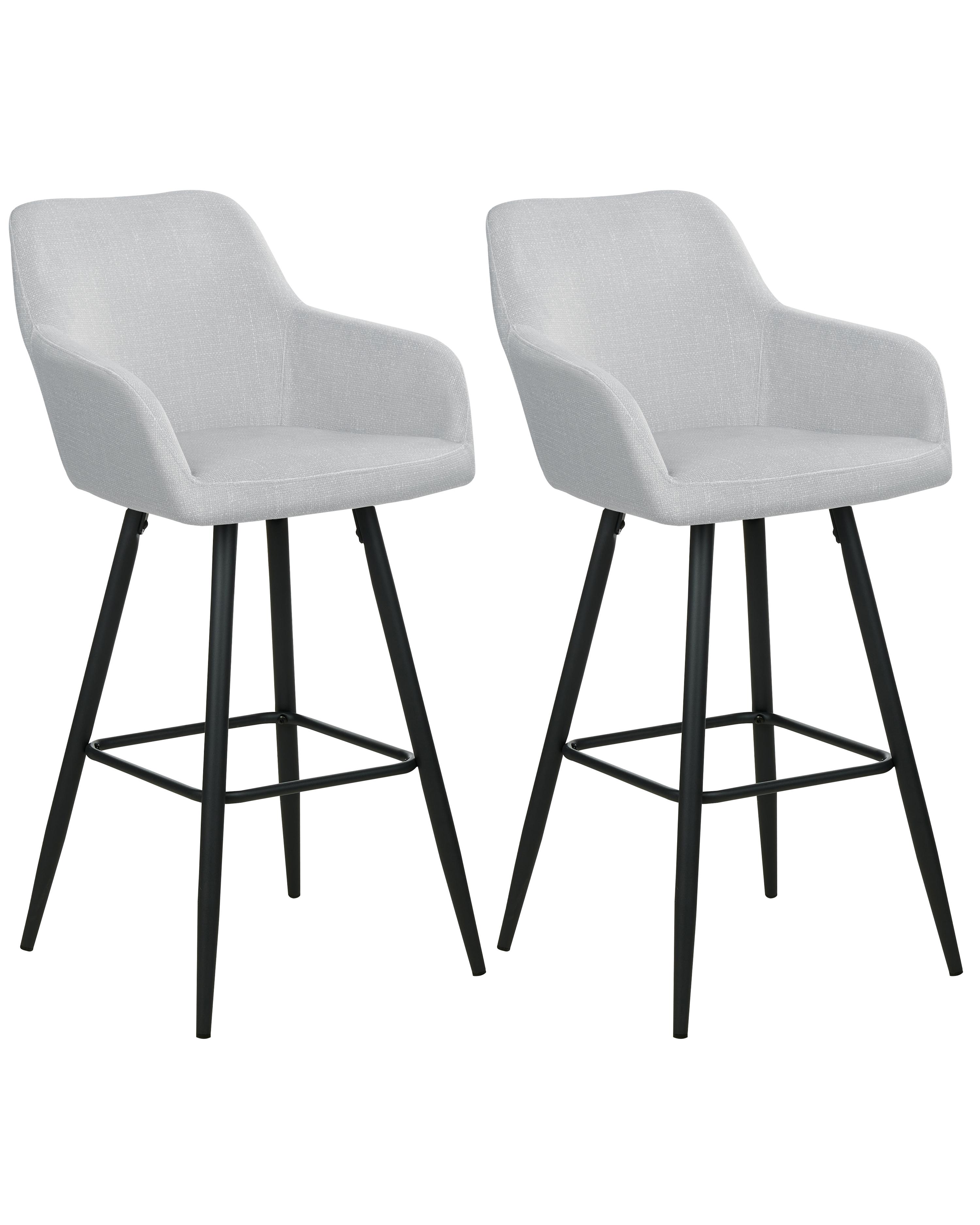 Set van 2 barstoelen CASMALIA Fluweel Lichtgrijs