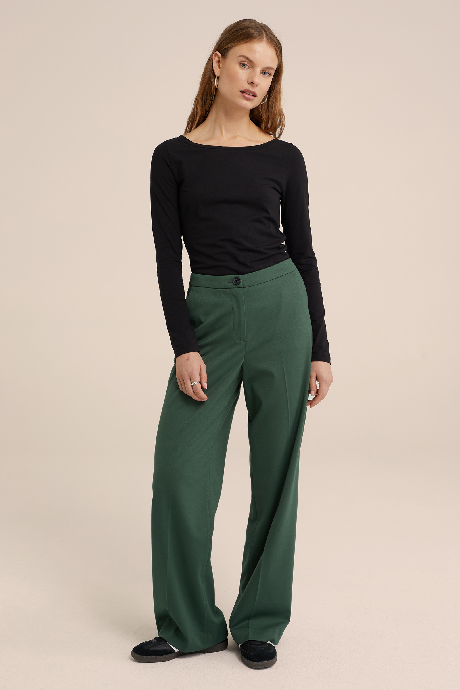 T-shirt van katoenmix WE Fashion Zwart