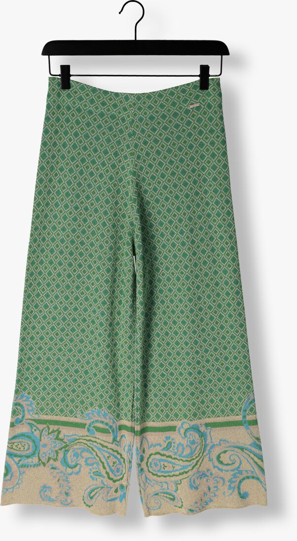 LIU JO groene liu jo wijde broek pantalone maglia jacquard