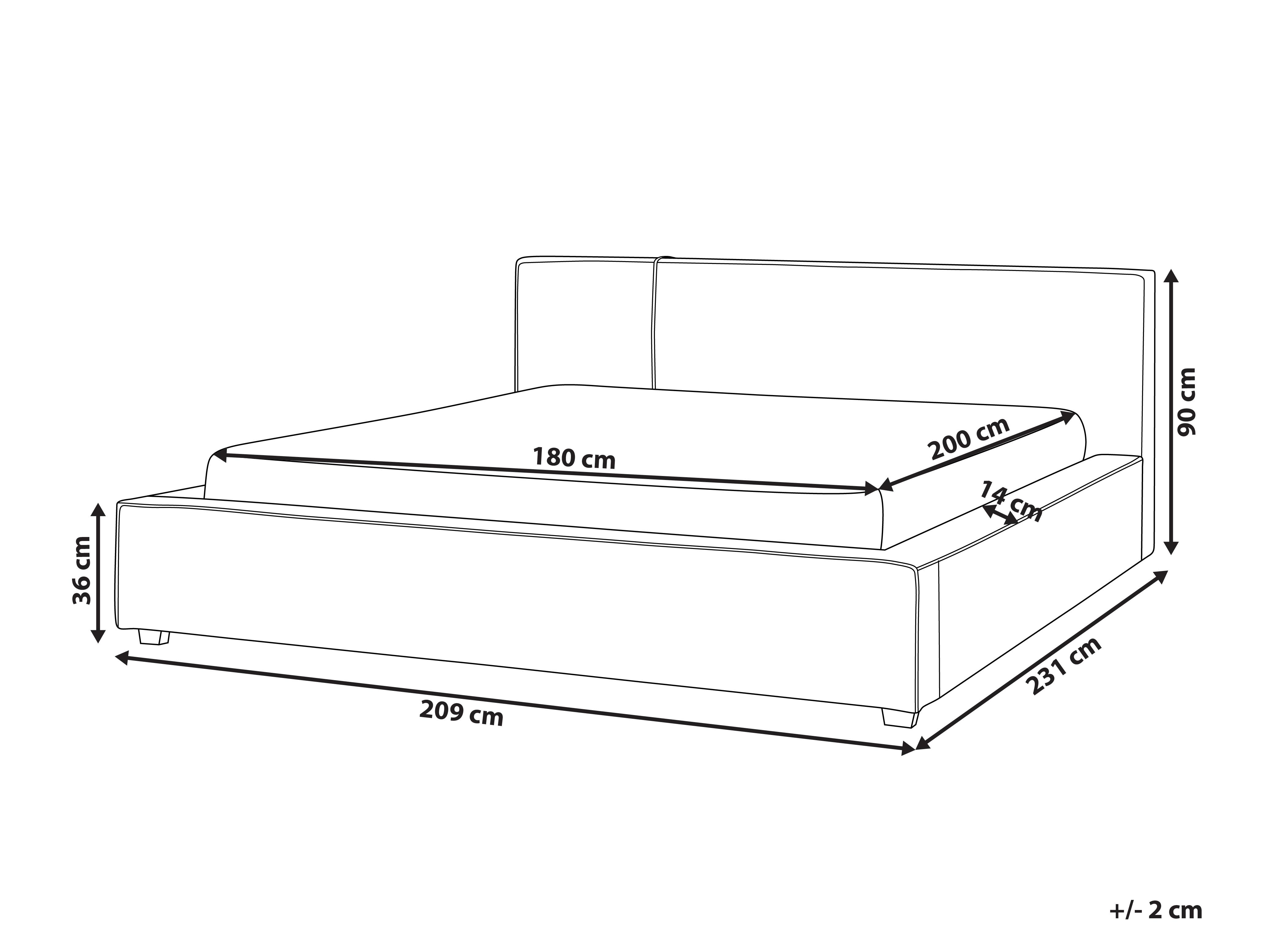 Bed Bouclé MIRANDE 180 x 200 cm Gebroken wit