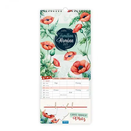 Trötsch Premium-Kalender Familientermine Blumen 2025