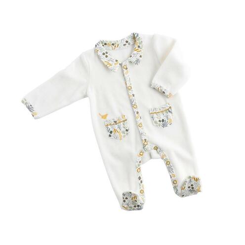 Pyjama Naissance avec col motif végétal Promenons nous - SAUTHON Baby déco