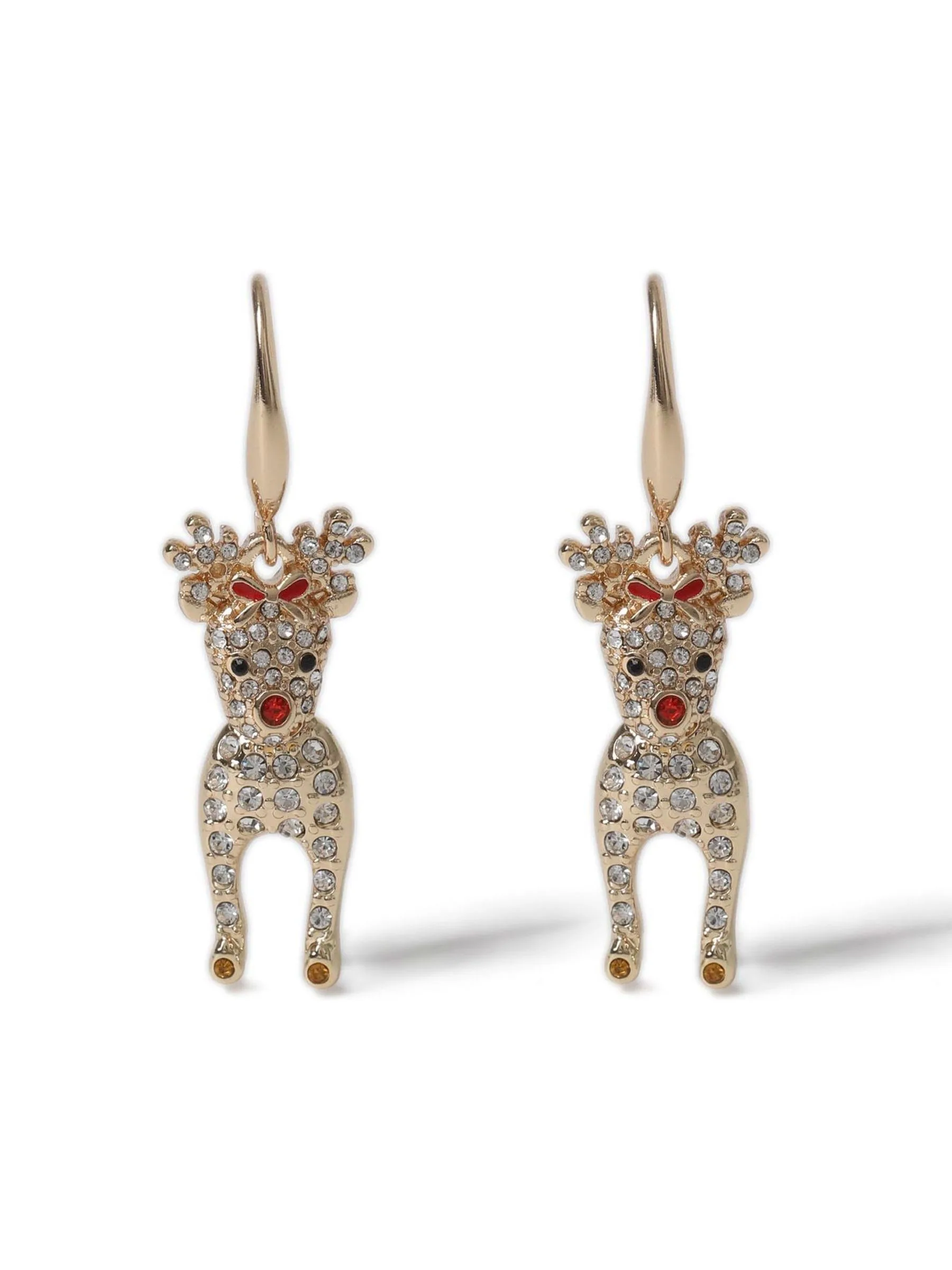 Aela Gold Tone Christmas Reindeer Drop Earrings