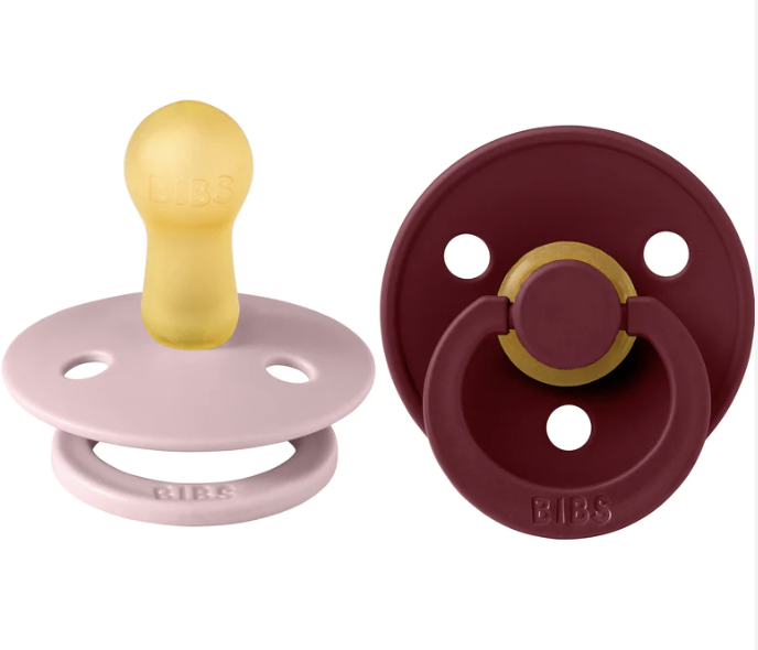 BIBS Colour 2 PACK Latex Size 1 Pink Plum/Elderberry