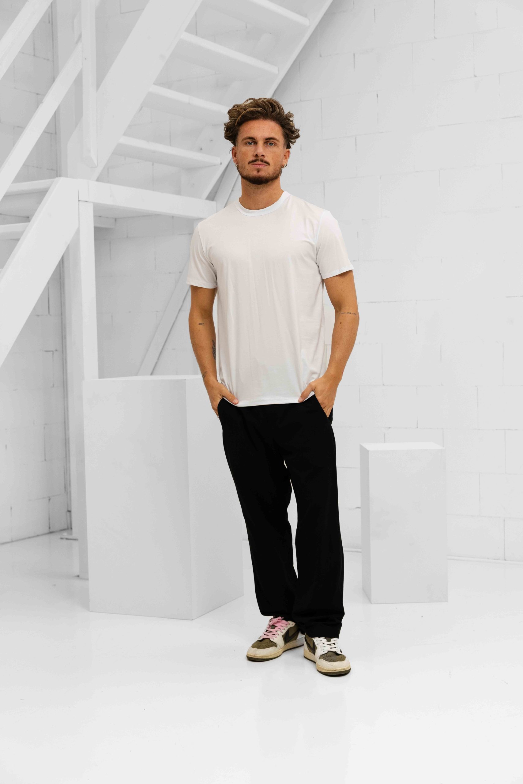 Richesse Matt Essential T-Shirt Heren Gebroken Wit