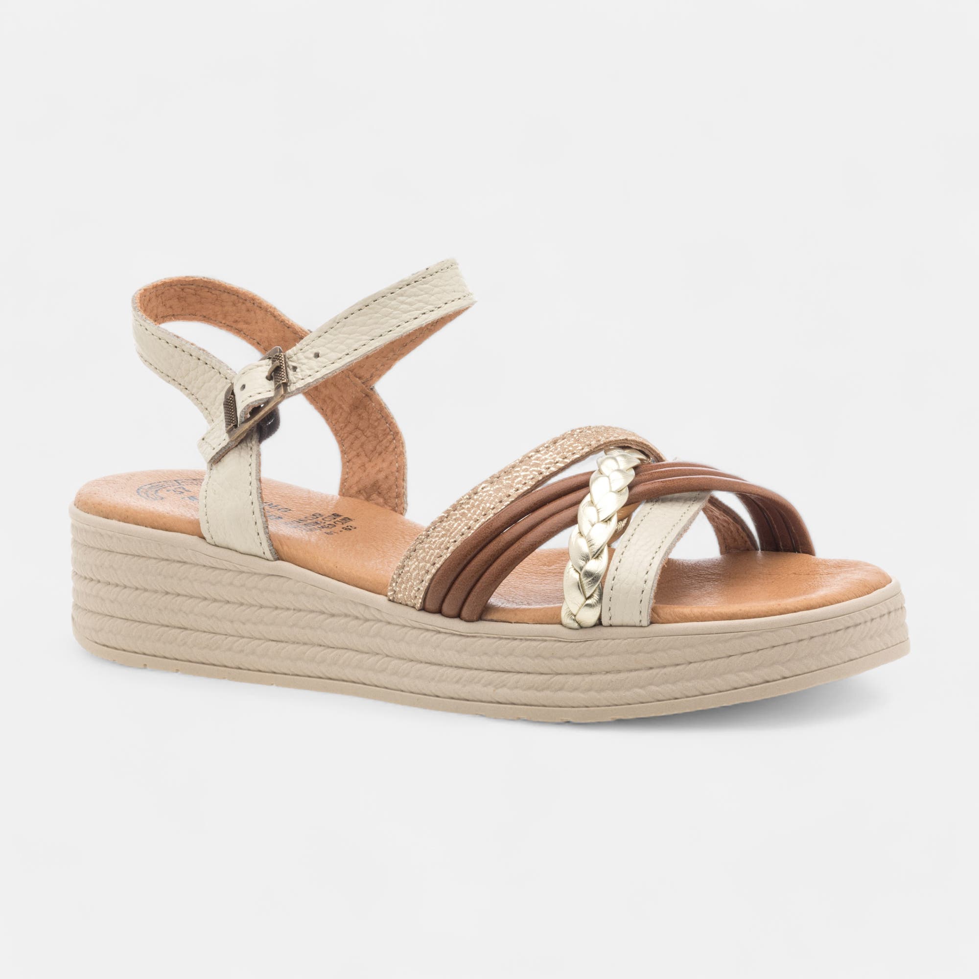 Sandales Femme en cuir beige
