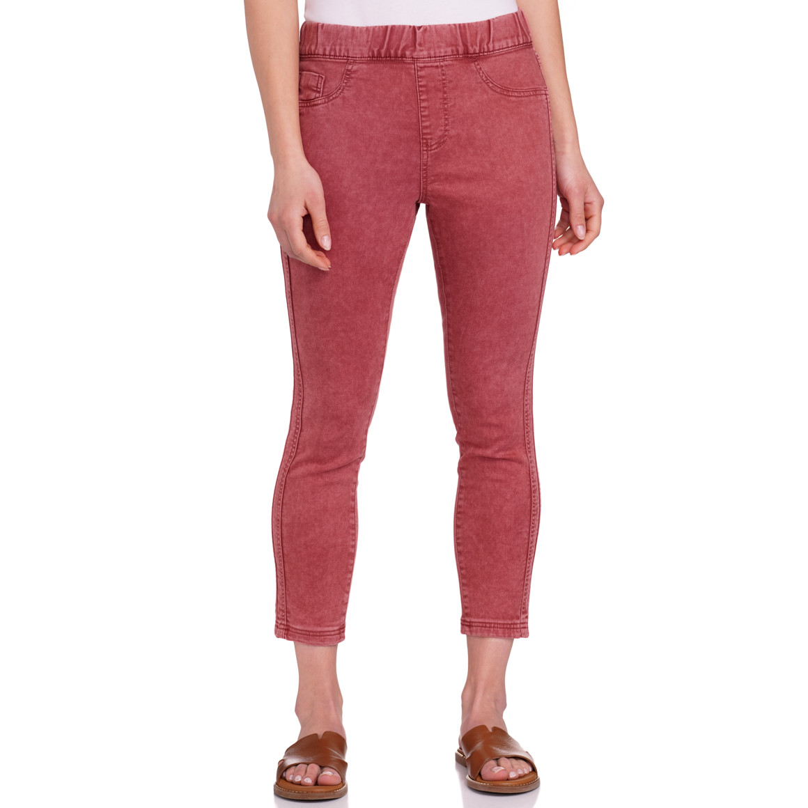 Gina Benotti Damen Jeggings mit Elastikbund rostrot
