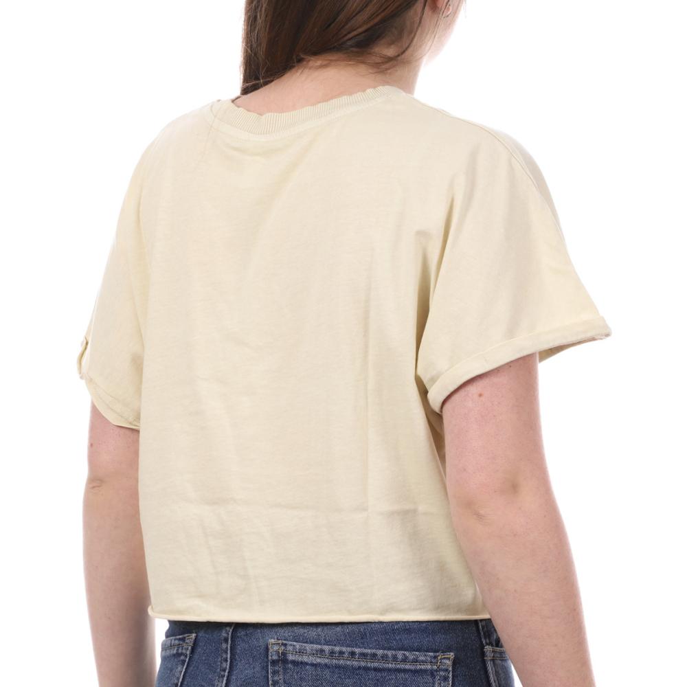 JDY T-Shirt Crop Jaune JDY Femme Agnes