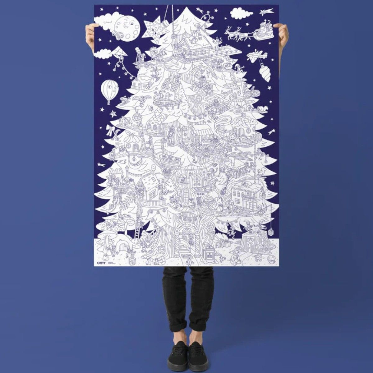 Poster géant à colorier Magic Tree Sapin de Noël Omy