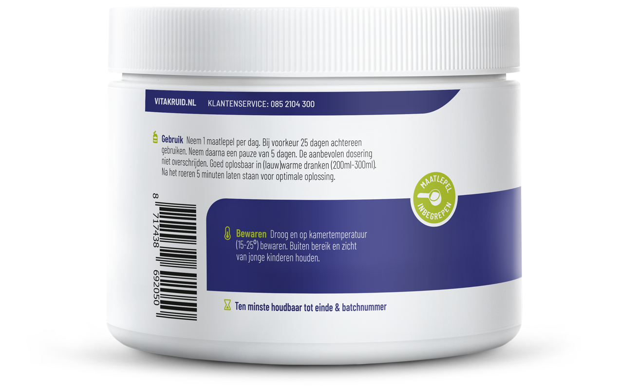 Vitakruid Viscollageen 99% Puur Collageen Vitamine C & Zink (130 gr)