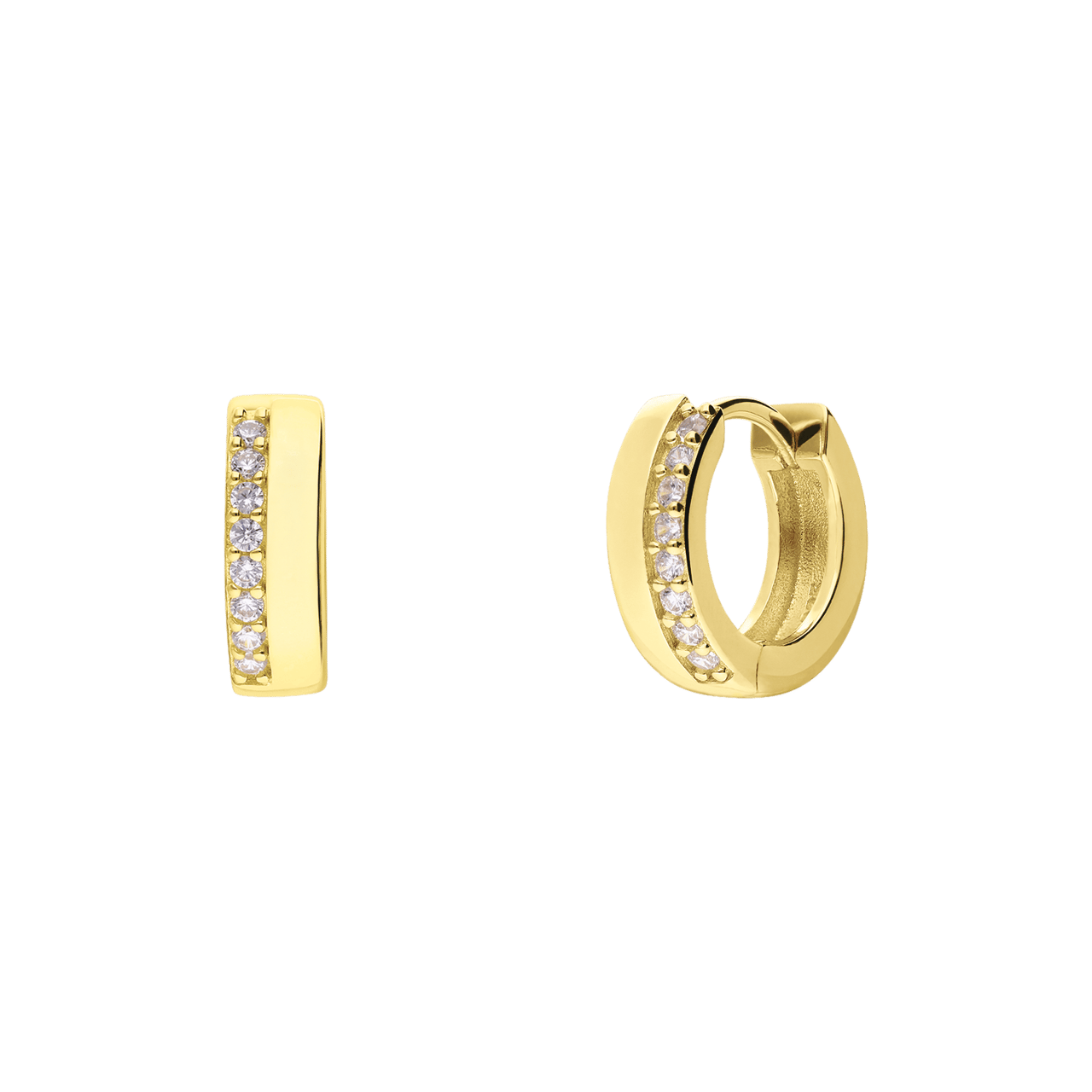 Zilveren goldplated oorringen zirkonia