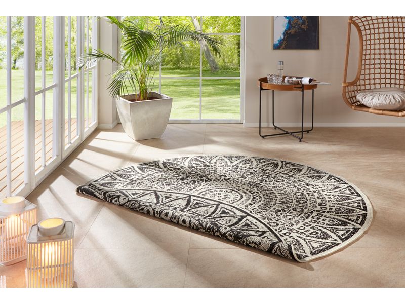 Hanse Home Teppich Lilja 140 cm, Schwarz In- & Outdoor Teppich