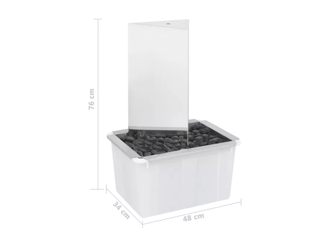 Fontaine de jardin et pompe Acier inoxydable 76cm Triangulaire
