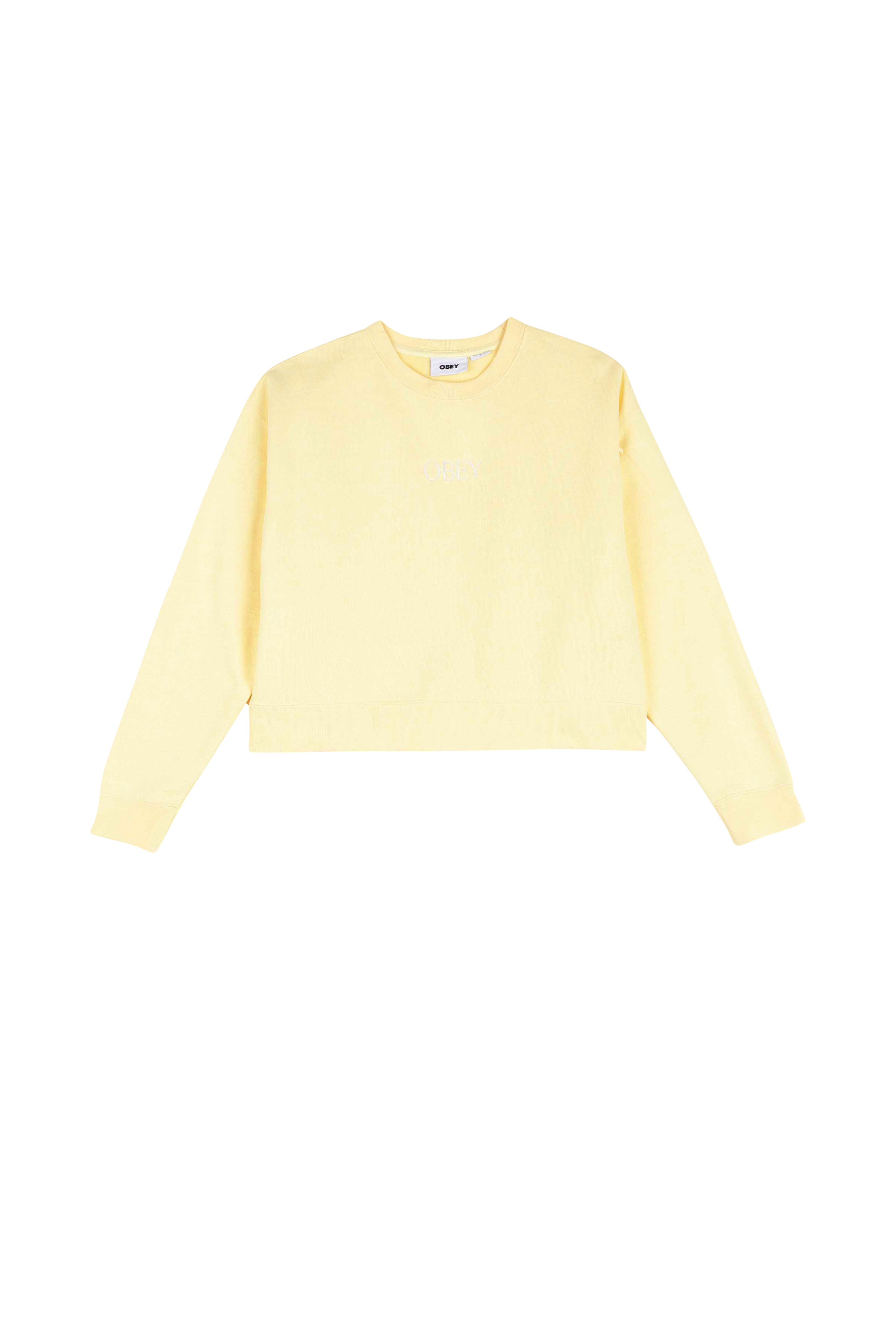 OBEY Sweat  CHARACTER CROPPED CREW Jaune