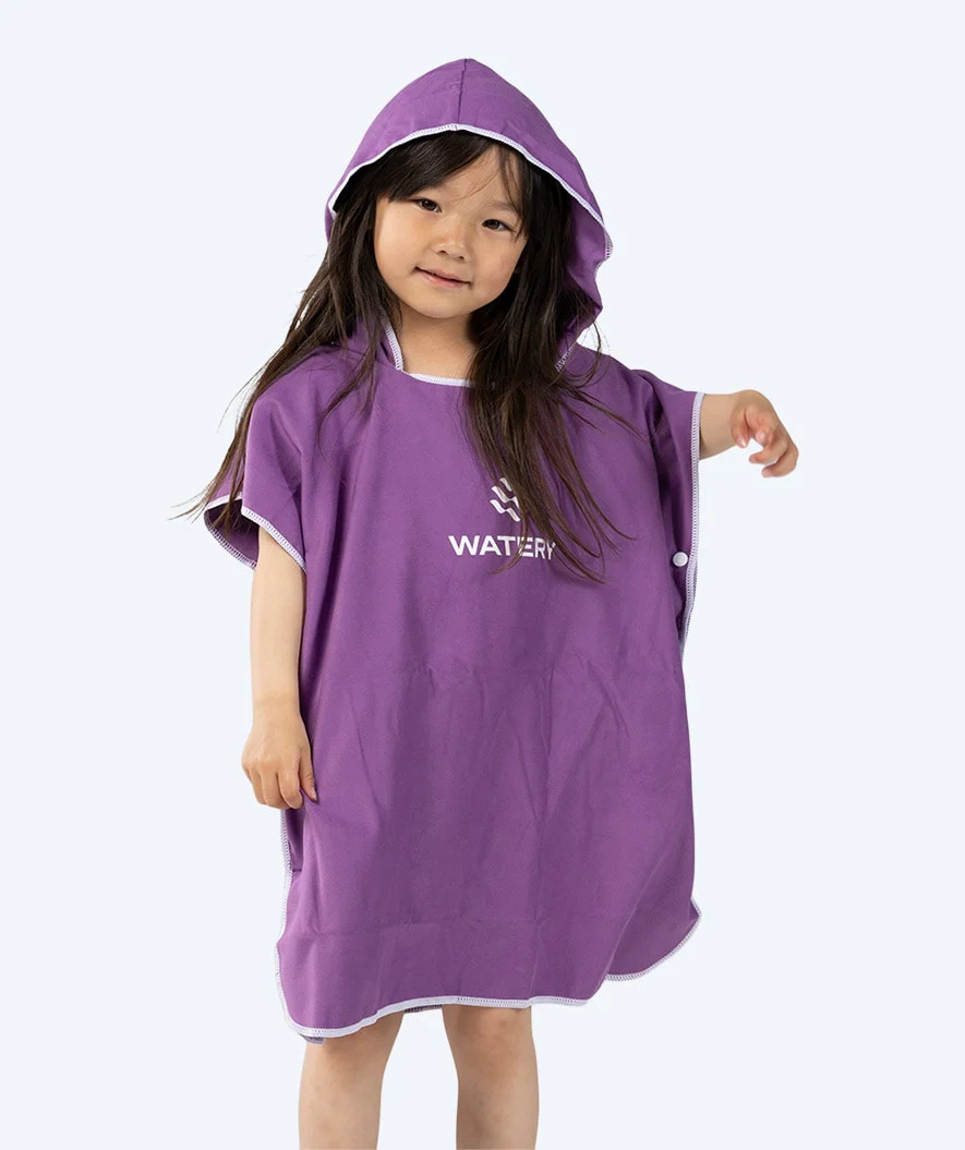 Watery badeponcho til børn - Microfiber - Lilla