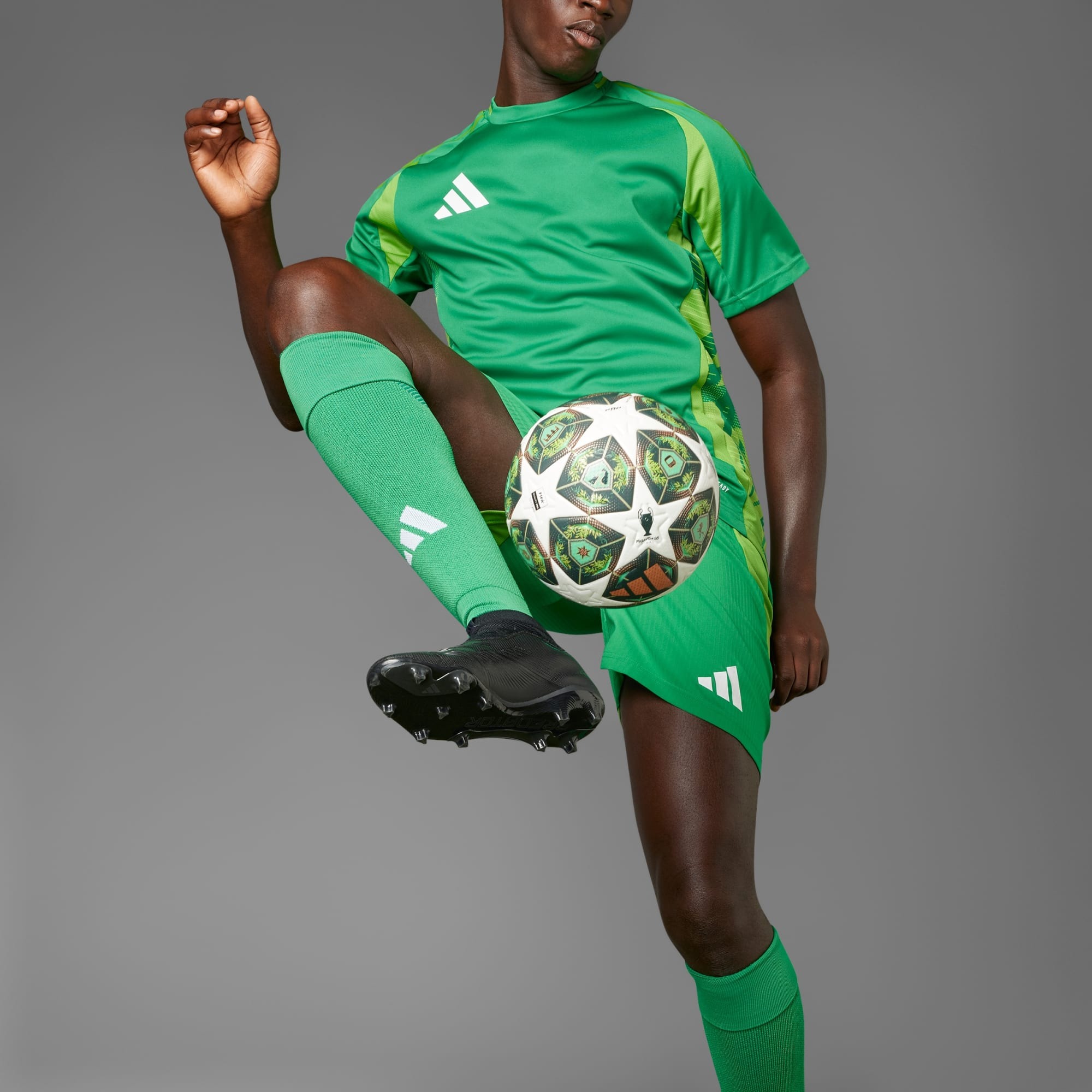 UCL Pro 24/25 Knockout Phase Ball White/Shadow Green/Solar Slime