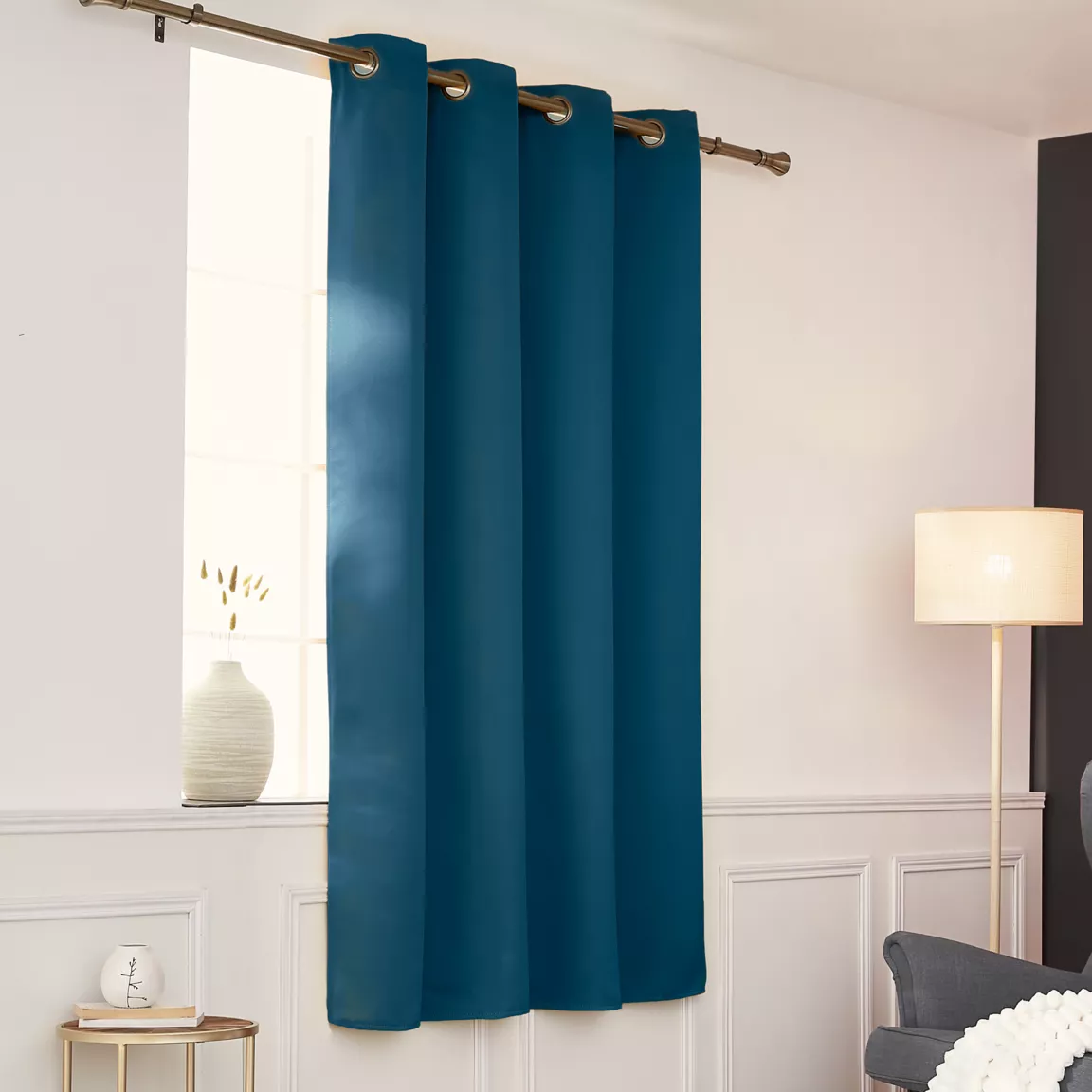 Rideau obscurcissant thermique (140 x 180 cm) Calore Bleu pétrole