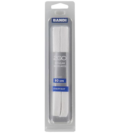 2GO Snøreb?nd - 80 cm - 1 Par - Hvid