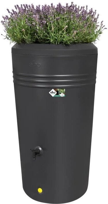 Elho green basics regenton met bloembak zwart 200 L