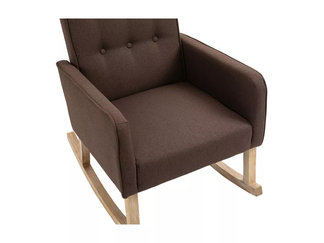 Chaise à bascule - Tissu & Bois - Marron - Dream