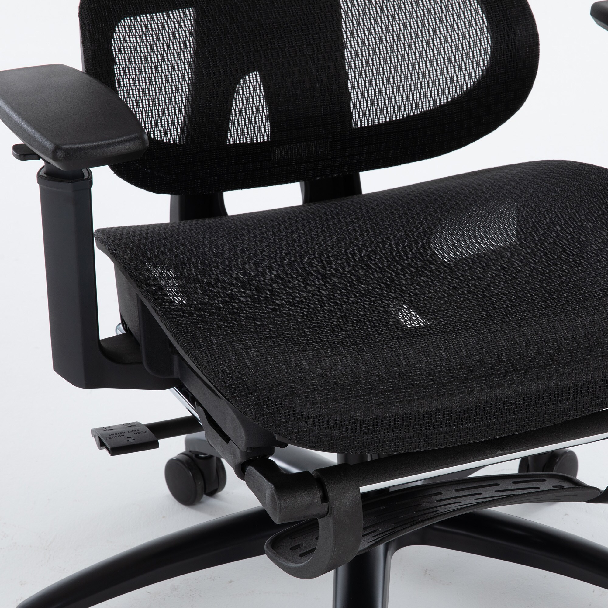 Bürostuhl in moderner Mesh-Optik mit Fußstützeergonomischer Drehstuhl mit Nacken und Lordosenstütze - Gamingstuhl mit atmungsaktiver Netzrückenlehne und Wippfunktion