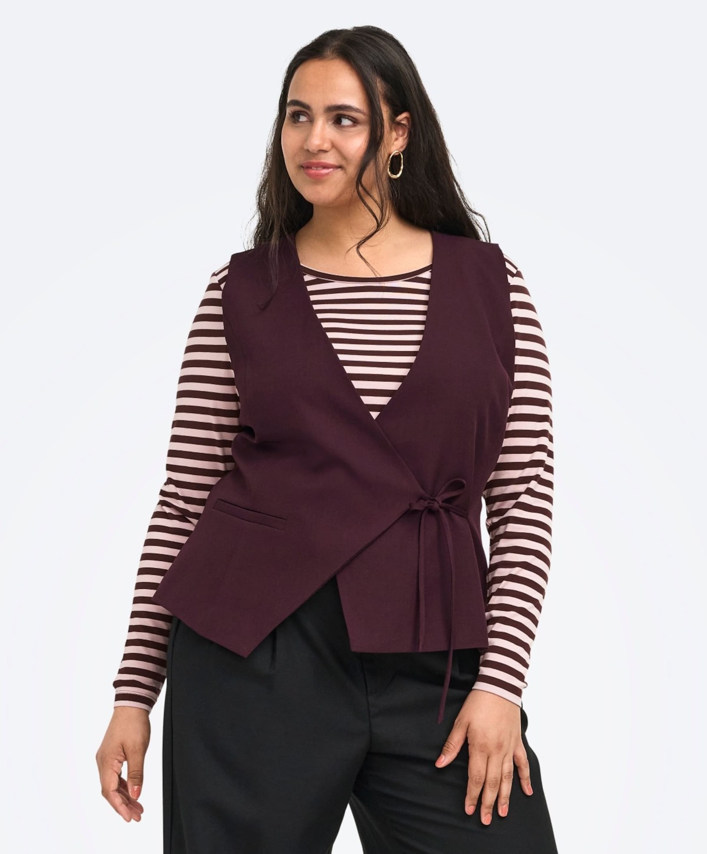 Only Carmakoma Dames gilet bordeaux