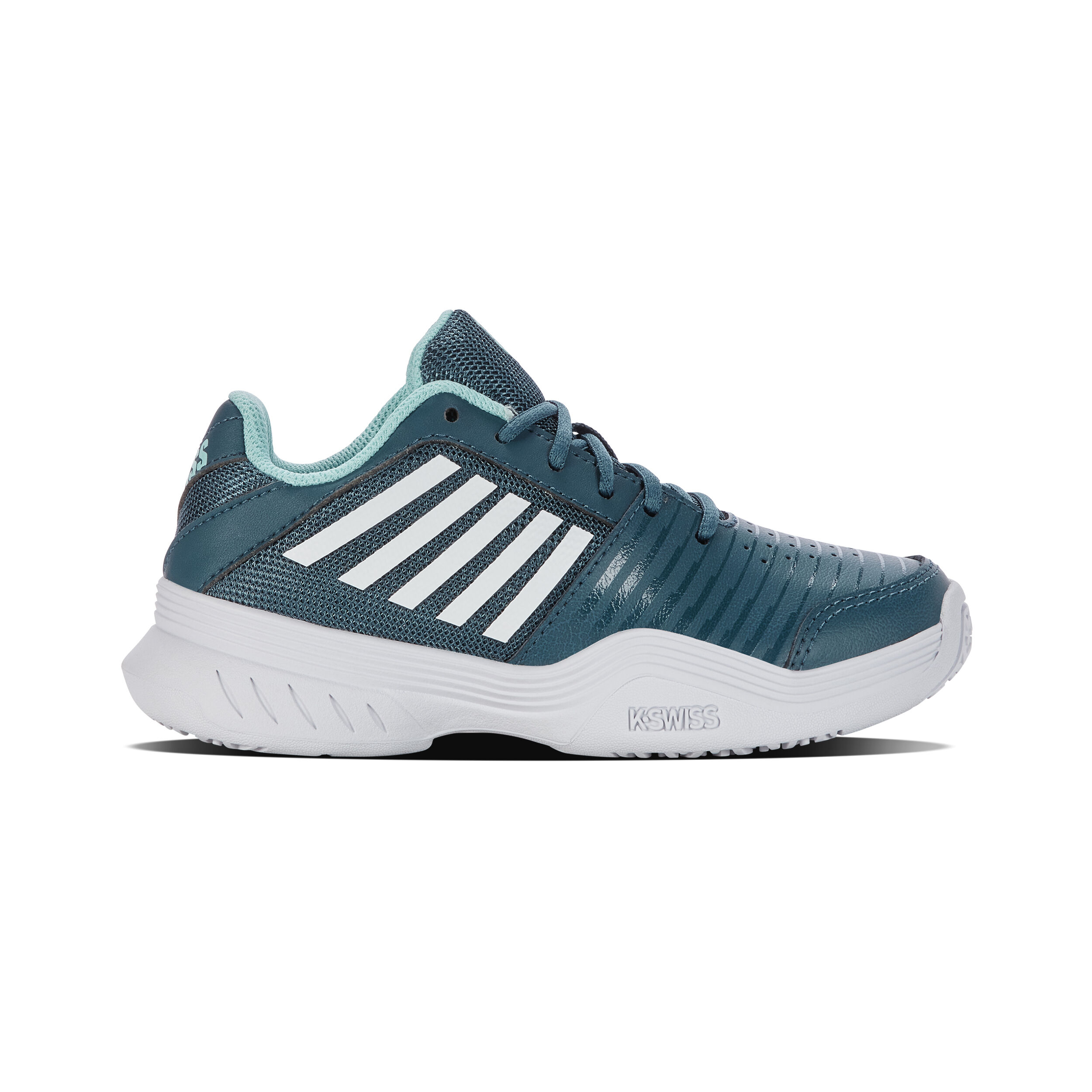 K-Swiss Court Express Omni Chaussures Toutes Surfaces Enfants - Bleu Petrol, Blanc