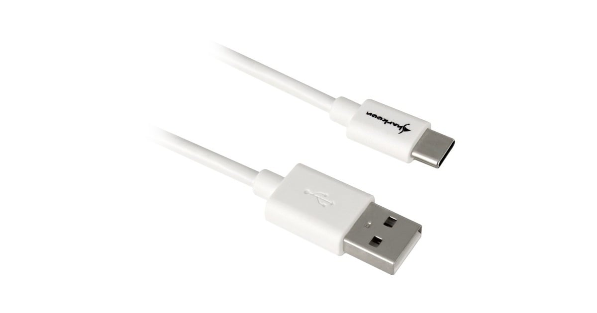 SharkoonUSB-A 2.0 - USB-C kabel  (Wit, 1 meter)