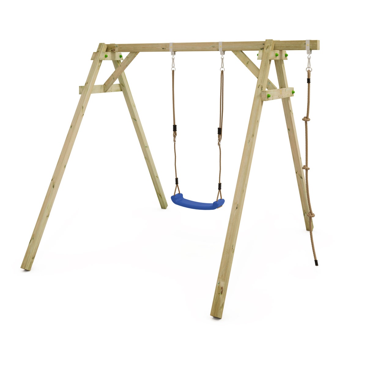WICKEY Kinderschommelset, Smart Move Schommel, Schommelframe, Dubbele Schommel, Houten Schommel - Blauw