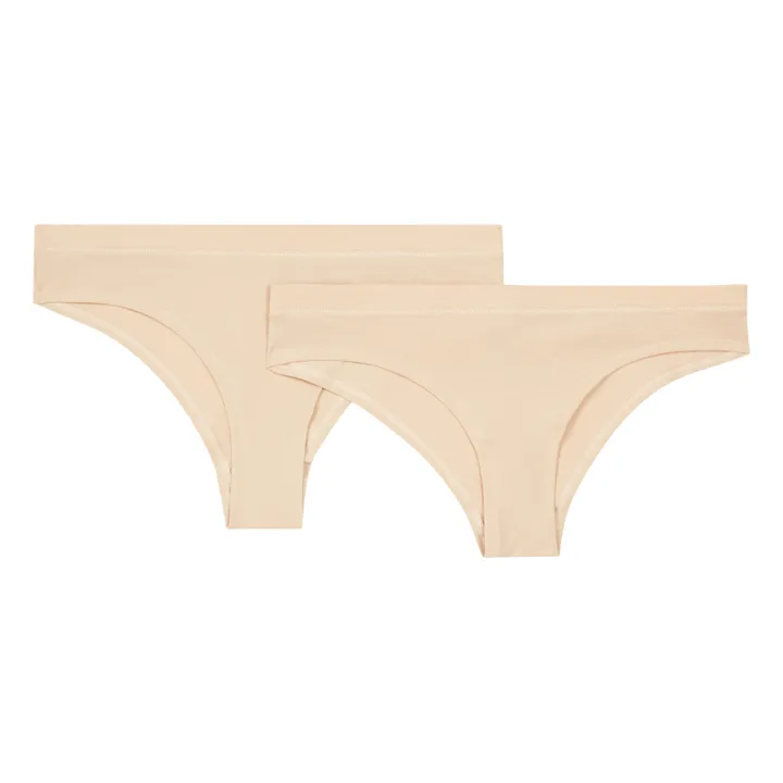 Organic Basics Lot de 2 Culottes Coton Bio Hipster | Beige Nude