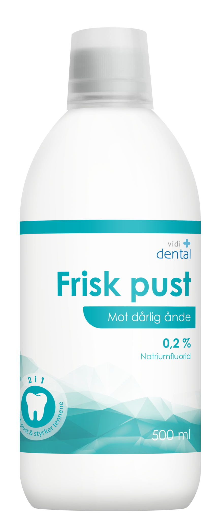 Vidi dental frisk pust fluorskyll 0,2 % 500 ml