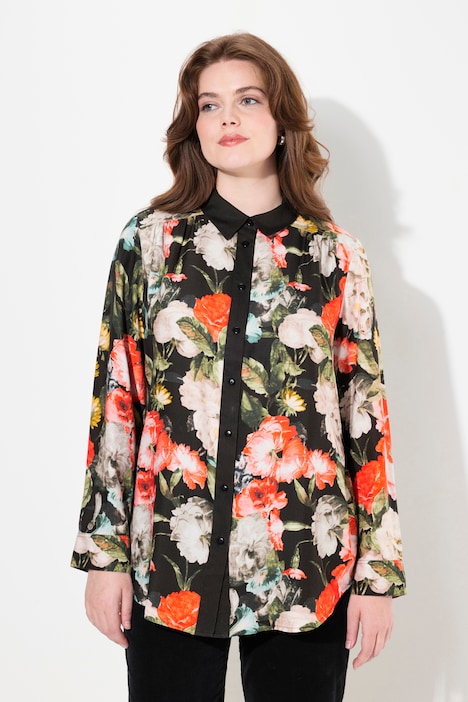 Hemdbluse, Rosen, Hemdkragen, Langarm
