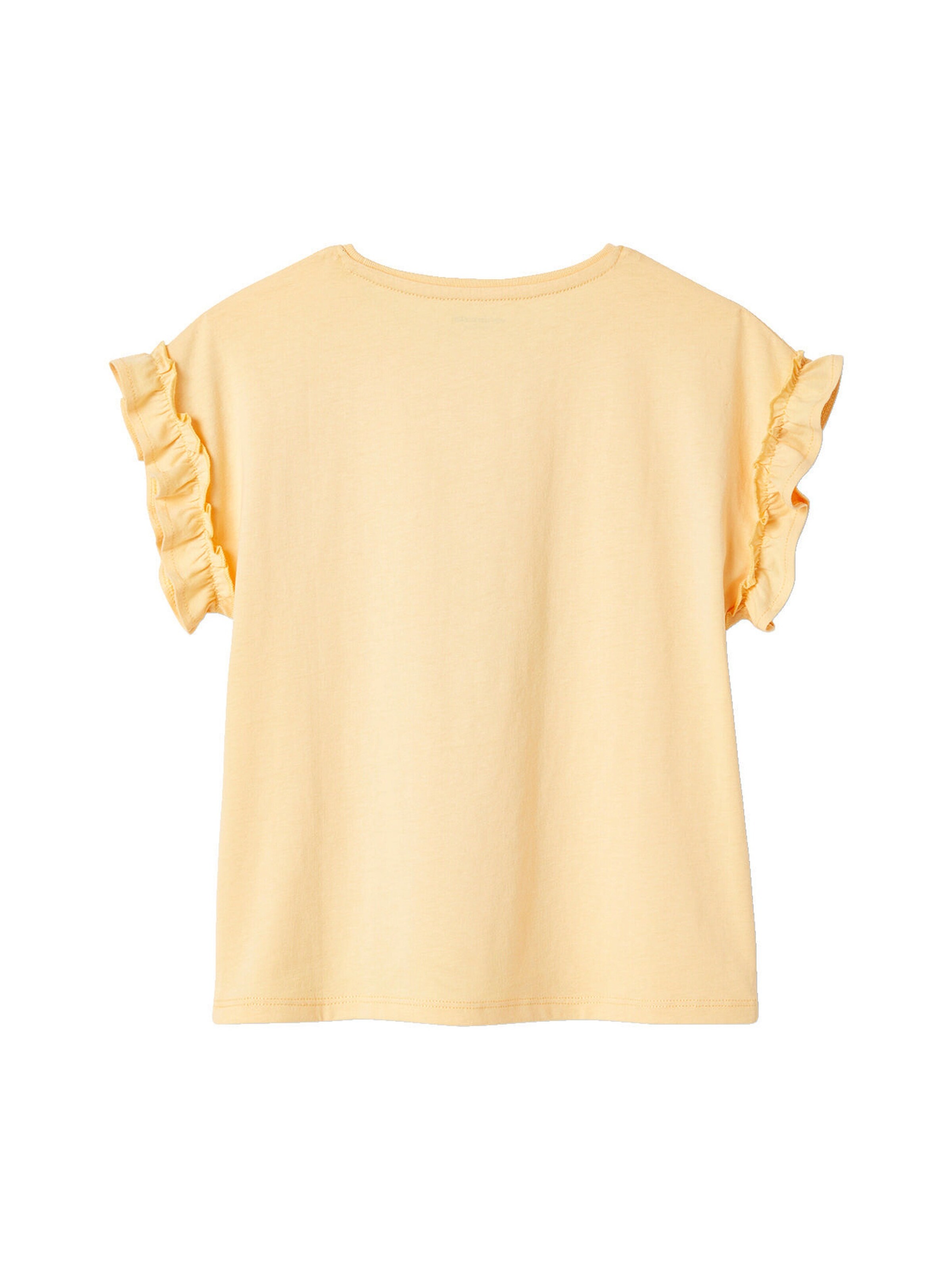 Vertbaudet Mädchen T-Shirt mit Volantärmeln hellgelb
