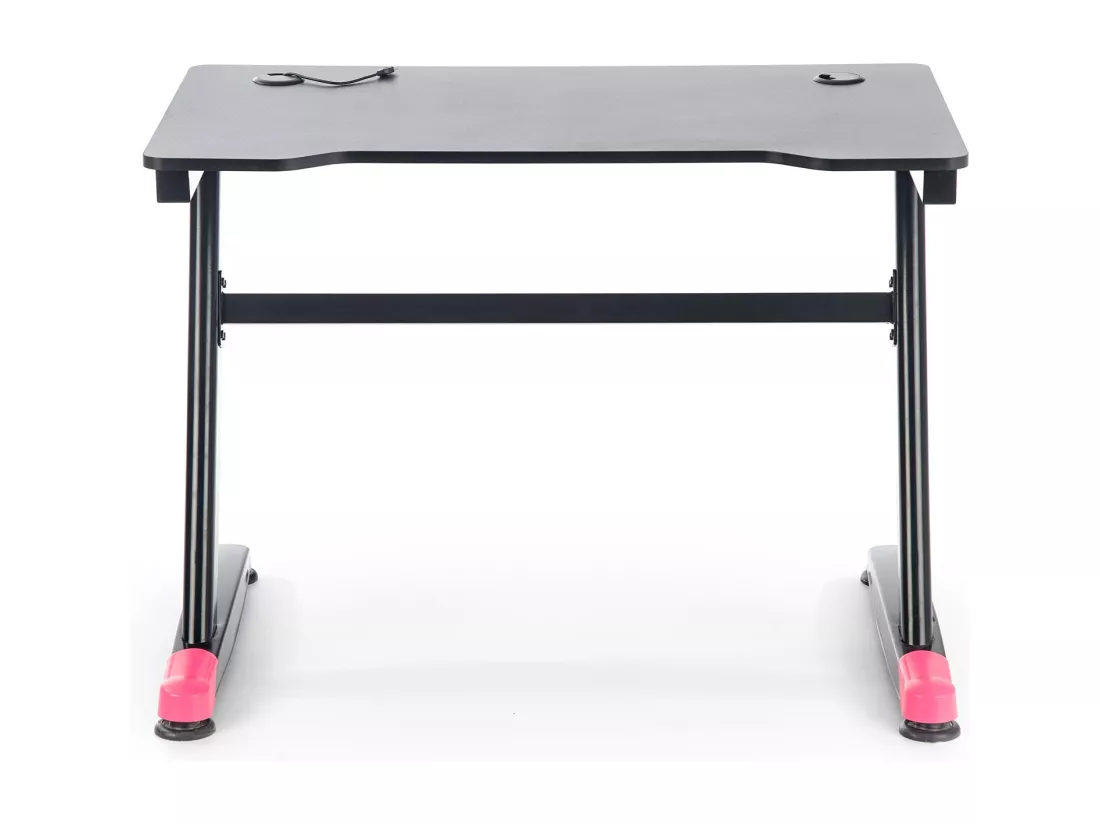Bureau gamer noir et rouge avec pieds en acier NERD