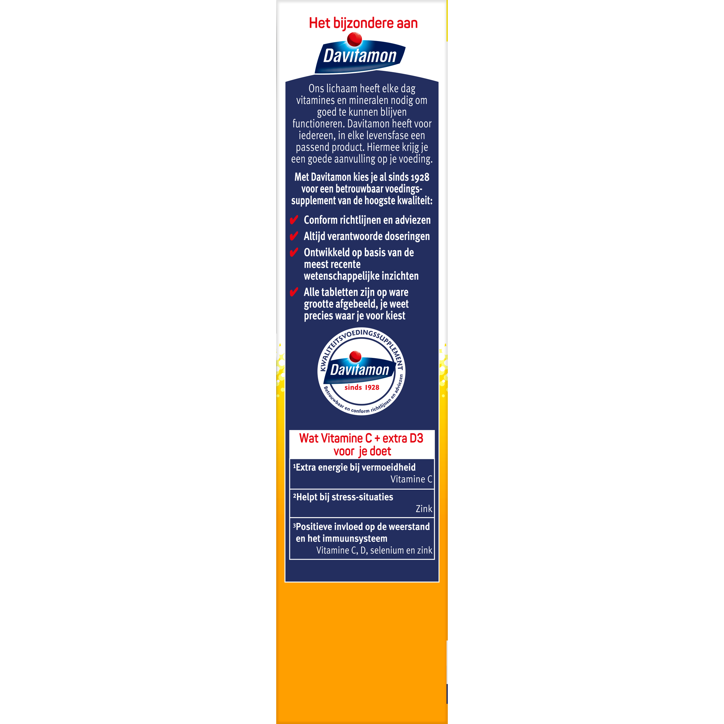 Davitamon Vitamine C + Extra D3 Bruistabletten Citroensmaak (30 tabletten)