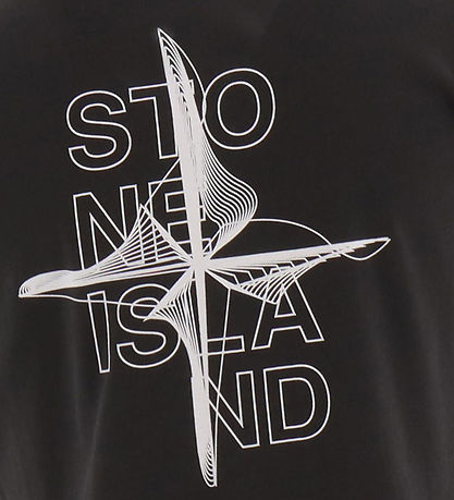 Stone Island T-Shirt - Schwarz/Weiß m. Print