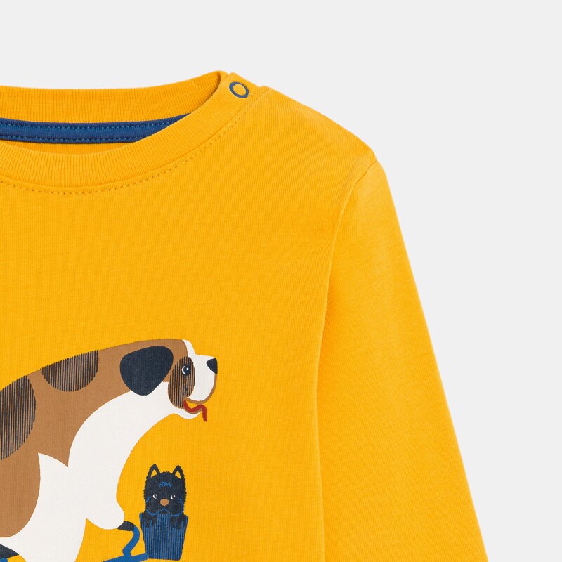 T-shirt chien vélo jaune bébé garçon Jaune